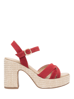 NeroGiardini Cassola Suede Wedge Heel Sandals, Red