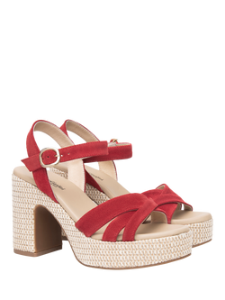 NeroGiardini Cassola Suede Wedge Heel Sandals - view 2, Red