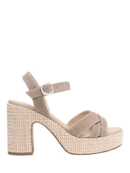NeroGiardini Cassola Suede Wedge Heel Sandals, Taupe
