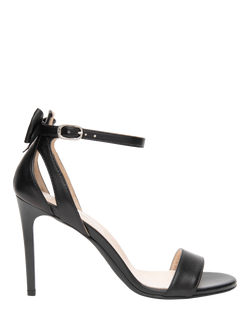 NeroGiardini Egizia Leather Stiletto Heel Sandals, Black