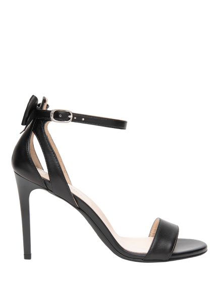 NeroGiardini Egizia Leather Stiletto Heel Sandals, Black