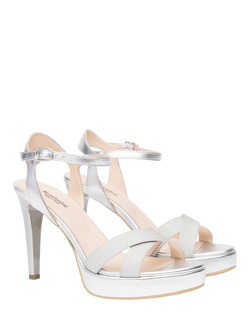 NeroGiardini Lauria Stiletto Heel Platform Sandals - view 2, Silver