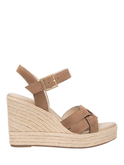 NeroGiardini Linde Suede Wedge Heel Espadrille Sandals, Brown, Brown