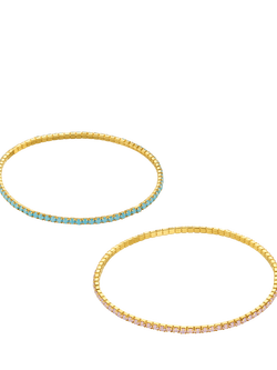 Orelia Fine Cupchain Stretch Bracelet, Gold/Multi, Gold/Multi