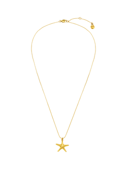 Orelia Waterproof LUXE Starfish Charm Necklace, Pale Gold - view 2, Pale Gold