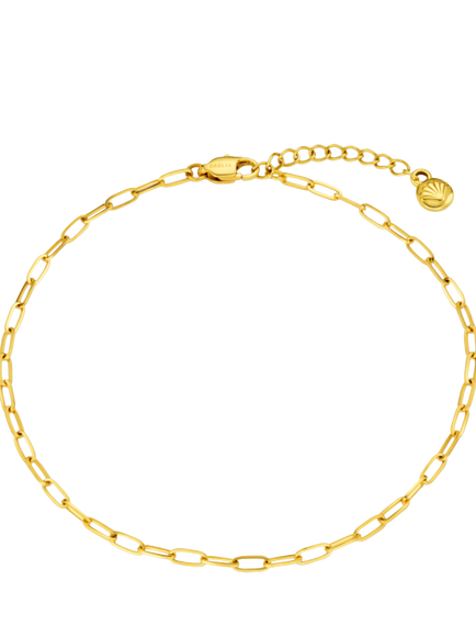 Orelia Waterproof LUXE Open Link Chain Anklet, Pale Gold, Pale Gold