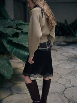 Mango High Neck Oversized Jumper, Stone - view 2, Stone