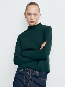Mango High Neck Jumper, Bottle Green, Bottle Green