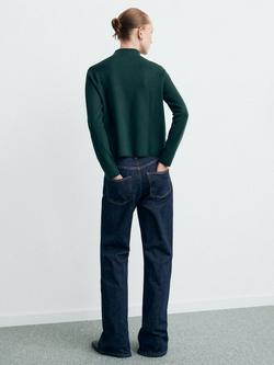 Mango High Neck Jumper, Bottle Green - view 2, Bottle Green