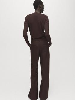 Mango Tailored Drape Knit Jumper - view 2, Chocolate