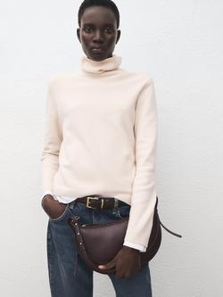 Mango Turtleneck Long Sleeve Jumper, Raw