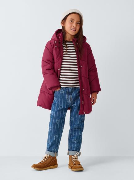 John Lewis Kids' Shower Resistant Padded Coat, Berry - view 2, Multi