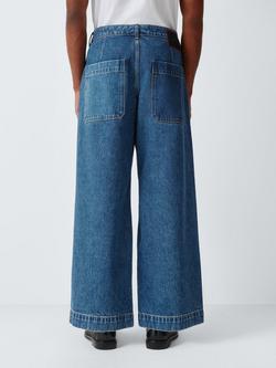 John Lewis x LABRUM Wide Leg Patchwork Jeans, Indigo - view 2, Indigo
