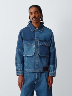 John Lewis x LABRUM Cotton Regular Fit Patchwork Denim Overshirt, Indigo, Indigo
