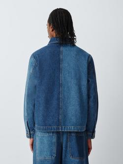 John Lewis x LABRUM Cotton Regular Fit Patchwork Denim Overshirt, Indigo - view 2, Indigo