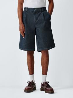 John Lewis x LABRUM Nomoli Knee-Length Textured Shorts, Indigo, Indigo