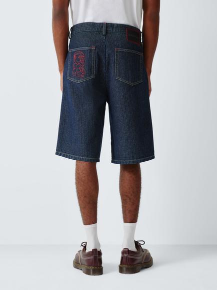 John Lewis x LABRUM Nomoli Knee-Length Textured Shorts, Indigo - view 2, Indigo