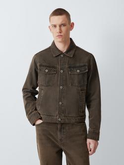 John Lewis x LABRUM Denim Trucker Jacket, Brown, Brown