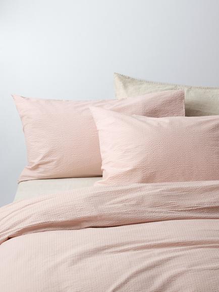 John Lewis Cotton Seersucker Duvet Cover Set, Plaster