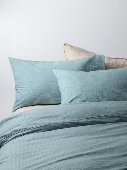 John Lewis Cotton Seersucker Duvet Cover Set, Blue