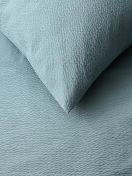 John Lewis Cotton Seersucker Duvet Cover Set - view 2, Blue