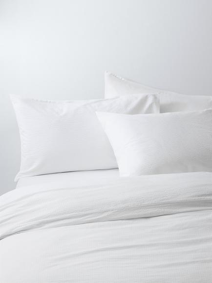 John Lewis Cotton Seersucker Duvet Cover Set, White