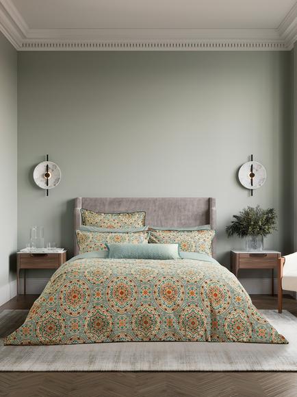 Bedeck of Belfast Addison Duvet Cover Set, Gold Teal, Gold Teal