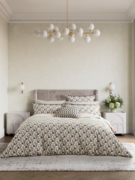 Bedeck of Belfast Harun Duvet Cover Set, Charcoal Tan, Charcoal Tan