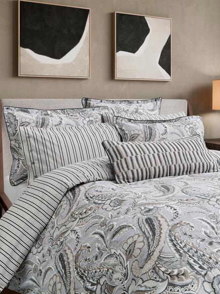 Bedeck of Belfast Kotana Duvet Cover Set, Charcoal Silver - view 2, Charcoal Silver
