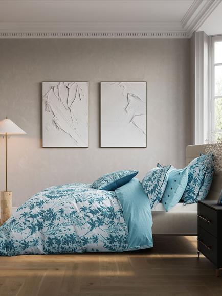 Bedeck of Belfast Meiko Duvet Cover Set, Teal Silver, Teal Silver