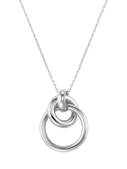 Orelia Interlocking Open Circle Pendant Necklace, Silver, Silver