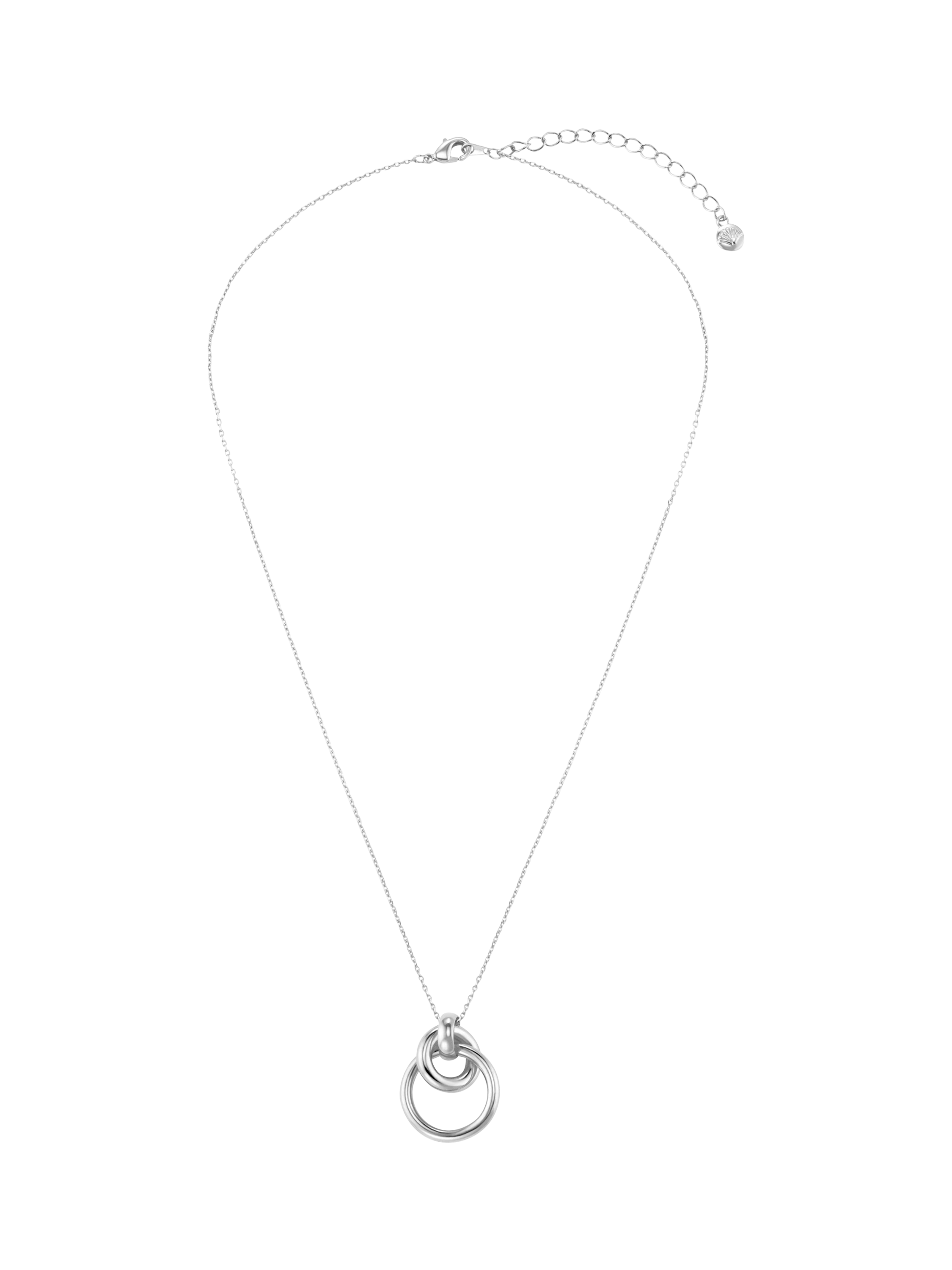 Product image 2 of 2, which shows Orelia Interlocking Open Circle Pendant Necklace, Silver
