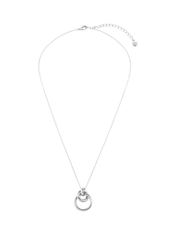 Orelia Interlocking Open Circle Pendant Necklace, Silver - view 2, Silver