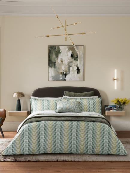 Bedeck of Belfast Reya Duvet Cover Set, Green, Green