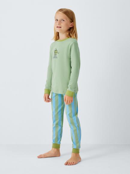 John Lewis Kids' Dinosaur Pyjamas, Pack of 2, Green - view 2, Green