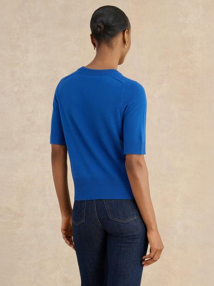 Hobbs Leena Short Sleeve Jumper - view 2, Navy