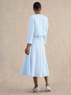 Hobbs Beatrix Embellished Trim Jacket, Pale Blue - view 2, Pale Blue