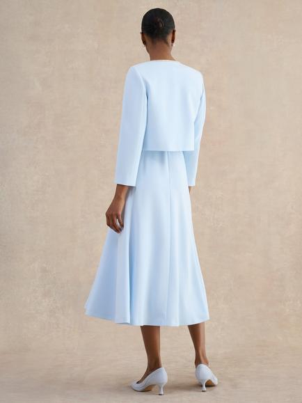 Hobbs Beatrix Embellished Trim Jacket, Pale Blue - view 2, Pale Blue