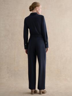 Hobbs Dannie Wide Leg Tailored Trousers, Navy - view 2, Navy