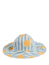 MORI Baby Lemon & Stripe Floppy Sun Hat, Lemon & Blue Stripe