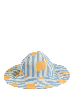 MORI Baby Lemon & Stripe Floppy Sun Hat, Lemon & Blue Stripe, Lemon & Blue Stripe