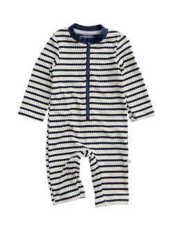 MORI Baby Sunsafe Wave Print Swimsuit, Dark Blue, Dark Blue