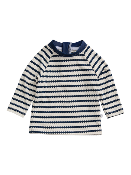MORI Baby Wave Print Rash Vest, Dark Blue, Dark Blue