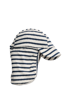 MORI Baby Sunsafe Wave Print Swim Hat, Dark Blue Stripe, Dark Blue Stripe