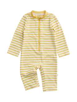 MORI Baby Sunsafe Wave Print Swimsuit, Yellow, Yellow