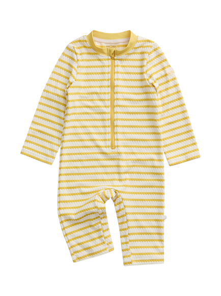 MORI Baby Sunsafe Wave Print Swimsuit, Yellow, Yellow