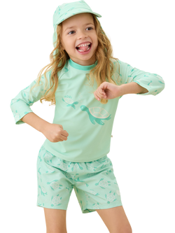 MORI Baby Sea Turtle Print Swim Shorts, Turquoise - view 2, Turquoise