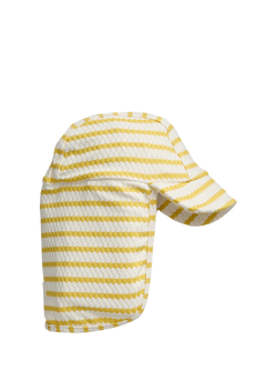 MORI Baby Sunsafe Wave Print Swim Hat, Yellow Stripe, Yellow Stripe