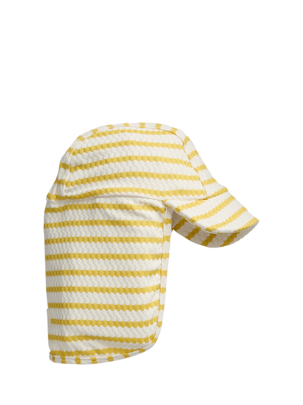 MORI Baby Sunsafe Wave Print Swim Hat, Yellow Stripe, Yellow Stripe