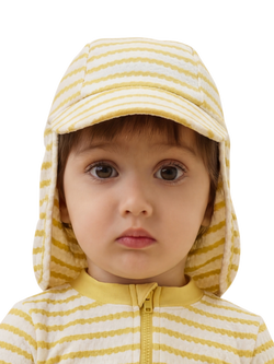 MORI Baby Sunsafe Wave Print Swim Hat, Yellow Stripe - view 2, Yellow Stripe